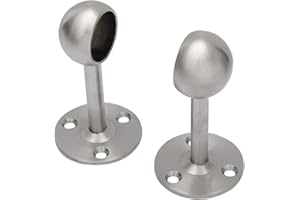 EDELSTAHLMARKENSHOP Edelstahl Gardinenstange Halter in in 3 Größen in 2 Varianten auswählbar (22mm, 2X Endstücke)