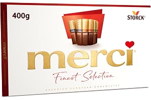 Merci Chocolate, Assorted Premium European Chocolates 400g, 7 Flavors, Perfect for Gifting and Sharing, Made with Carefully Selected Ingredients