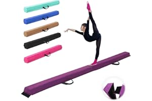 GMYPIC 240/270/300 CM Folding Gymnastics Balance Beam Kids Training Beam Foldable Floor Gymnastics Balance Beam Flocked Cloth with Carry Handles for Training Home Gymnastics Practices