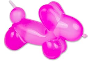 Scrunchems Sugar Balloon Dog Squeezable stresslindringsleksak, gnistrande texturerad sensorisk fidget, blå, rosa eller