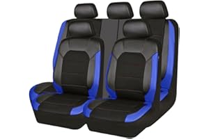 VOIV 9 Piezas Cuero Funda Asiento Coche para Ford Kuga MK2 2012 2013 2014 2015 2016 2017 2018 2019, Impermeable Completo Juegos Cubreasientos Protectores Interior Accesorios,D Blue