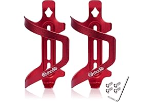Chooee Lot de 2 porte-bidon en aluminium pour vélo/VTT, rouge