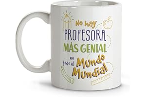 LOLAPIX Taza profesora. Regalos originales. Tazas desayuno originales. Varios diseños. PROFESORA MUNDIAL. Taza cerámica 330ml