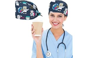 FENQURO Cuffia Chirurgica Elasticata Cuffia Sala Operatoria Cuffie Cuffietta Chirurgica Cappello Medici, Colbacco Donna, cuffietta chirurgica, Infermieri, Dentisti