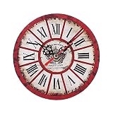 Wanduhr Kleine Schlafzimmer Uhr Moderne Küchenuhr Vintage Style Nicht-tickende Stille Antike Holz Wanduhr für Home Kitchen Office Runde Uhr aus Holz Uhr lanskirt (G)