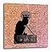 Produktbild 3dRose Le Chat Noir Französischer Vintage Schwarz Katze 33 cm (DPP 79211 _ 2), 13 x 13 Wanduhr