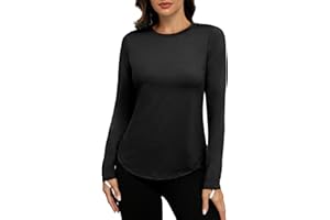 PINSPARK Sportowa koszulka damska UPF 50+, ochrona przed słońcem, szybkoschnąca, lekka koszulka do biegania, joga, z długim rękawem, oddychająca koszulka funkcyjna Fitness Rashguard