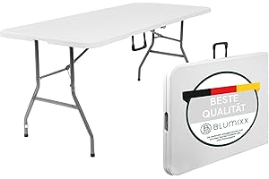 ‎BLUMIXX Blumixx Campingtisch klappbar 180x74x74 - Leichter Klapptisch mit Tragegriff, Gartentisch wetterfest, Buffettisch faltbar für Camping, Garten, Balkon, Festival & Outdoor - Wetterfest, Stabil & Leicht