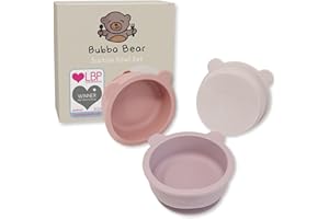 Bubba Bear 3 Stück Silikon Baby Schüssel mit Saugnapf, Rutschfest Breischale Baby Set mit Absaugung, Mikrowellengeeignet Silikon Baby Schälchen für Babybrei, BPA Frei Kinderschüssel für Kinder