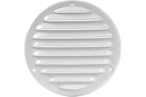 REPA MARKET Cache-Grille d'aération Blanc Ø 12.5 cm - Ouvertures d'aération Rondes pour soffite - Grilles d'aération - Moustiquaires intégrées - Ventilation CVC, Blanc 125 mm