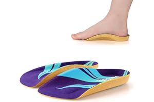 VALSOLE 3/4 Plantillas Ortopédicas De Confort Para Pies Planos Espolones óseos Fascitis Plantar Para Hombres Y Mujeres (L:（43-46EU）, V141-púrpura)