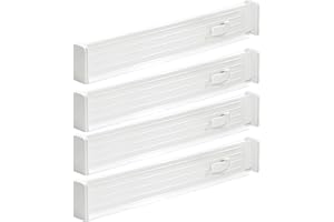 mDesign séparateur de tiroir réglable (lot de 4) – organisateur de tiroir pratique en plastique – range couverts pour tiroir de cuisine – pour tiroir chambre à coucher– blanc