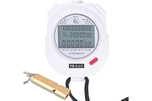SZBJSMF Chronomètre avec Sifflet,Chronometre Professionnel 60 Mémoire avec Fonction Muet et ​pour Sport