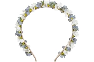 TRACHTENLAND Blumen Haarreif Elfe - Weiß/Grau - Kopfschmuck Haarschmuck Hochzeit Oktoberfest Dirndl Blumenmädchen Kirchweih