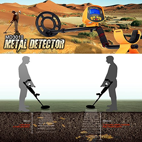 HOOMYA™ Hochempfindlicher Metalldetektor – 8.2 Zoll Wasserdichter Suchkopf, LCD Anzeige Objekten Tiefenposition , Erkennt alle Metalle - 7