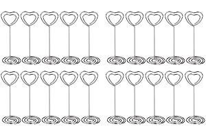 JZK 20 Clips de marque-place en forme de cœur, porte-mémo, photo, marqueur de table, pour cadeaux, mariage, naissance, baptême, anniversaire, Noël, communion