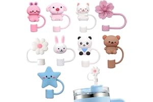 TIMEMEET 9 pezzi Tappo di Cannuccia in Silicone, Copertura per Punta di Cannuccia Portatile, Riutilizzabile Copertura per Adatto per cannucce da 10 mm