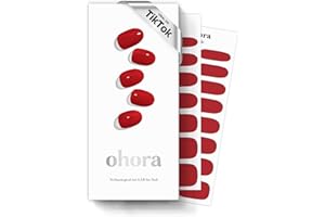 Ohora Sticker Unghie Gel Semi-Polimerizzato, 30 Unghie Gel Adesive Made in Corea, con Lima, Due Salviette Umide e Uno Stick in Legno per l'Applicazione