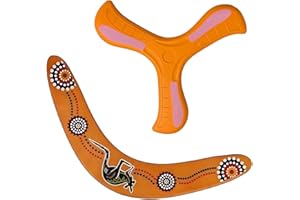 FveVqe Kids’ Boomerang & Frisbee Set – The Boomerang Returns Easily + Soft Frisbee for Kids – Outdoor Toys for Beginners, Park/Beach, Ages 6+ (2-Pack, Bright Colors)