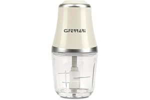 G3 Ferrari G20163 Tritatutto Vetromix, 500W, Bicchiere in Vetro, 500 ml, Funzionamento Pulse, Silenzioso, Lame INOX, Trita Carne, Verdure, Frutta, Bianco