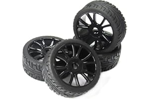 powerday 4pcs 17 mm Hub Rueda llanta y neumáticos neumáticos para 1/8 Off-Road RC Buggy de Coche HSP