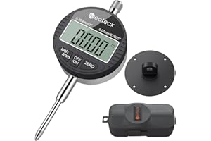 Neoteck DTI LCD Compratore Centesimale Digitale 0.01/0.0005'' Indicatore Digitale Calibro di Precisione 0-25.4mm/1'' Comparatore Elettronico Pollice/Metrica Professionale con Coperchio Posteriore