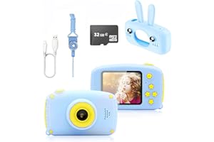 COOZi UPGRADED 1080p Kids Digital Camera with 32gb SD Card, Neck Strap & Rabbit Silicone Case – 12 Mega Pixel Camera for Kids with 5 Modes | Kids Video Camera | Instant Camera for Kids with 28 Frames