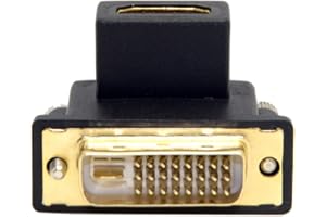 CHENYANG Xiwai 90 Degree Up Angled DVI Male to HDMI Female Adapter for Computer & HDTV & Graphics Card