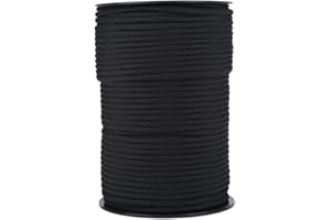 Dilwe Parachute Cord, 550 Reflective Multiple Colors 9 Strand Core 100m Paracord Ropes for Survival Camping Climbing(Black) Mountaineering And Camping Camping Tents And Accessories