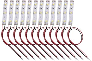 HUAZIZ 12 Pezzi Precablato Bianco Caldo Striscia Led 2835 SMD 3- LED Luce Autoadesiva 12 V ~ 18 V 20 CM per il modello treno layout led per modellismo