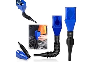 Norhogo 2PCS Plastic Flexible Oil Funnel for Car, Retractable Spill-Free Funnel for Car, for Automotive & Household Oil Gasoline Filling Extension Funnels Draining Tool, Blue
