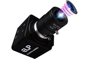 ELP Mini caméra Web 4 K,Ultra HD IMX317,Caméra USB grand angle avec objectif zoom 2.8-12 mm,Prise en charge 3840x2160 @ 30 fps,2160 p,USB,Vidéoconférence,Pour Windows/Linux/Raspberry Pi/Mac OS