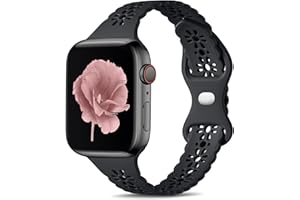 Dirrelo Sznurowany pasek kompatybilny z Apple Watch 38 mm, 40 mm, 41 mm, 42 mm, 44 mm, 45 mm, silikonowy zamiennik paska do zegarka iWatch Series 8, 7, 6, 5, 4, 3, 2, 1, SE