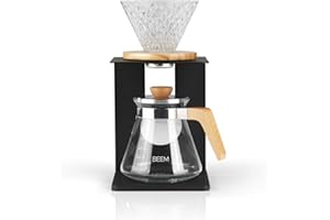 BEEM Pour Over Ensemble cafetière - 4 tasses | Classic Selection | 4 pièces | filtre à main en verre aspect diamant | taille 2 | cruche en verre de 0,5 l avec couvercle | base en silicone 03382