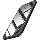 TENDLIN Compatibile con iPhone XS MAX custodia trasparente posteriore rigida morbida custodia protettiva (nero)