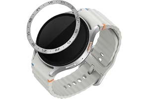 kwmobile skyddsring kompatibel med Samsung Galaxy Watch 7 44 mm fitnesstracker – bezel ring infattning i silversvart