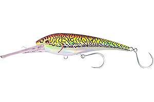 Nomad Design Standard DTX Minnow 200 with Patented Autotune System - Distressed Baitfish Swimming Action, BKK Diablo 5X Singles 11/0 Hooks, 200 SNK 8, 40ft