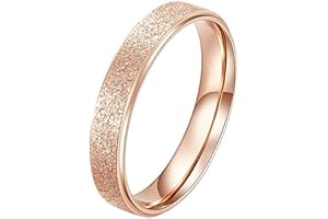 PAURO Bague Alliances pour Femme en Acier Inoxydable