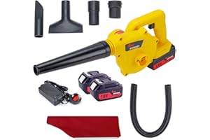 Cordless Leaf Blower, King Showden 18V Electric Powerful 2-In-1 Cordless Blower with 2pcs 5.0Ah Lithium Battery & Charger for Blowing Leaf, Snow, Clearing Dust & Small Trash