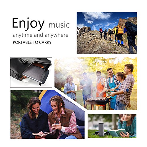 Bluetooth Lautsprecher,Tragbar Drahtlos Stereo Bass Sound Box Musikbox mit Eingebautem Mikrofon, SD Card Play Und Wired Mode für Handy PC Computer für Outdoor Home Sport Reisen – Schwarz - 6
