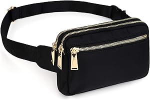 UTO Marsupio Donna Sportivi Marsupio per Uomo o Donna Borsa Cintura leggero nylon impermeabile e Grande Capacità con 3 tasche con zip per Running Corsa Ciclismo