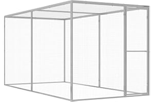 Willood Katzenkäfig Katzengehege Outdoor Haustierkäfig 3x1,5x1,5 m Verzinkter Stahl
