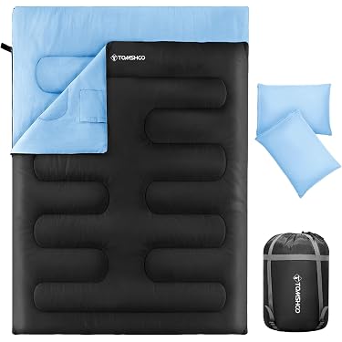Sac de couchage léger Trek Comfort de Outdoorer - Sac de couchage de voyage pour adulte en bleu, petit format