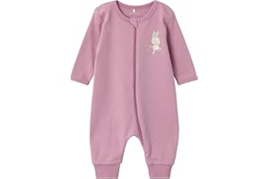 NAME IT Baby-Mädchen Nbfnightsuit Zip Orchid Haze Rabbit Noos Schlafstrampler