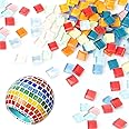 HASTHIP® Multicolor Mosaic Tiles for Craft Small Mosaic Blocks Color Mosaic Tiles for Wall Decorating, DIY Craft 0.39'' Mosaic Tiles Pack 400g(450pcs Around), Non-sticky Mosaic Tiles for DIY Craft