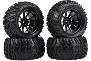 Dekaim RC-Reifen, 4-teilige Y-förmige Reifenmuster-Gummireifen mit Naben für RC-Truck-Autos im Maßstab 1:10(10 Holes)