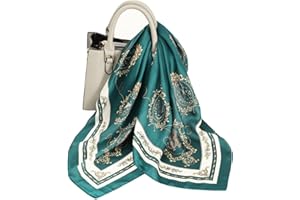 KOOYOL Femme Foulard Carré de Soie Multi-motifs Foulards de la mode légère Carré Wrap Sentir soie Écharpes