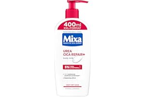 ‎MIXA Mixa Urea Cica Body Lotion XXL, mit Urea & regenerierendem Panthenol, beruhigende & schützende Körpermilch, für trockene Haut, hochverträglich, beugt Hautirritationen vor Urea Cica Repair+, 400 ml