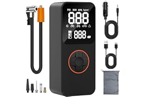 Tragbarer Luftkompressor, SINZUX 150PSI Reifenfüllpumpe, 6000mAh Akku Luftpumpe, mit Reifendruckanzeige, für Autoreifen Luftpumpe für Auto, Motorrad, Fahrrad, Ball