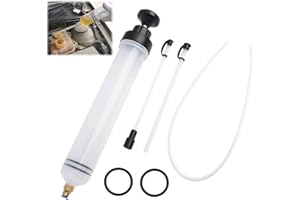 WVXILYR Seringue à Huile Manuelle 500ml pour Aspiration et Transfert de Liquides, avec 2 Tuyaux Flexibles, Tuyau de 60cm et Anneaux en Caoutchouc de Rechange pour Liquide de Frein et Huiles de Transmission